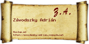 Závodszky Adrián névjegykártya