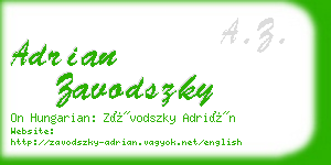 adrian zavodszky business card